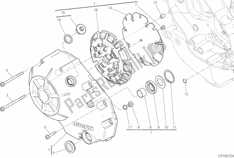 Todas as partes de Tampa Da Embreagem do Ducati Diavel Xdiavel S Brasil 1260 2018